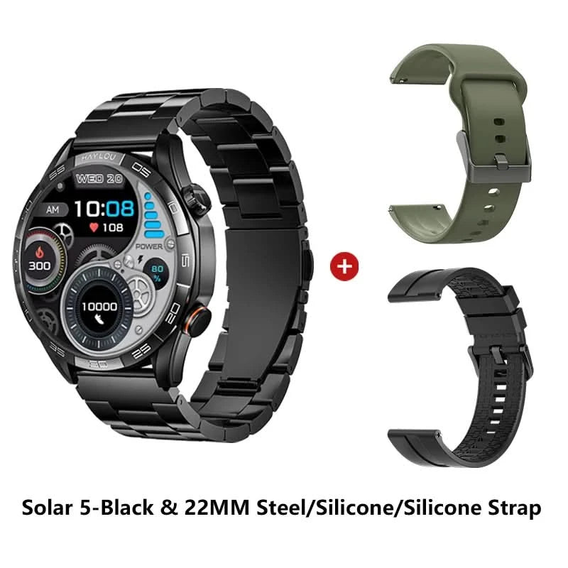 HAYLOU Solar 5 Smartwatch mit Sprachanrufen 1.58'' AMOLED Display 60Hz Smart Watch 24H Gesundheitsüberwachung Sport-Smartwatch für Herren