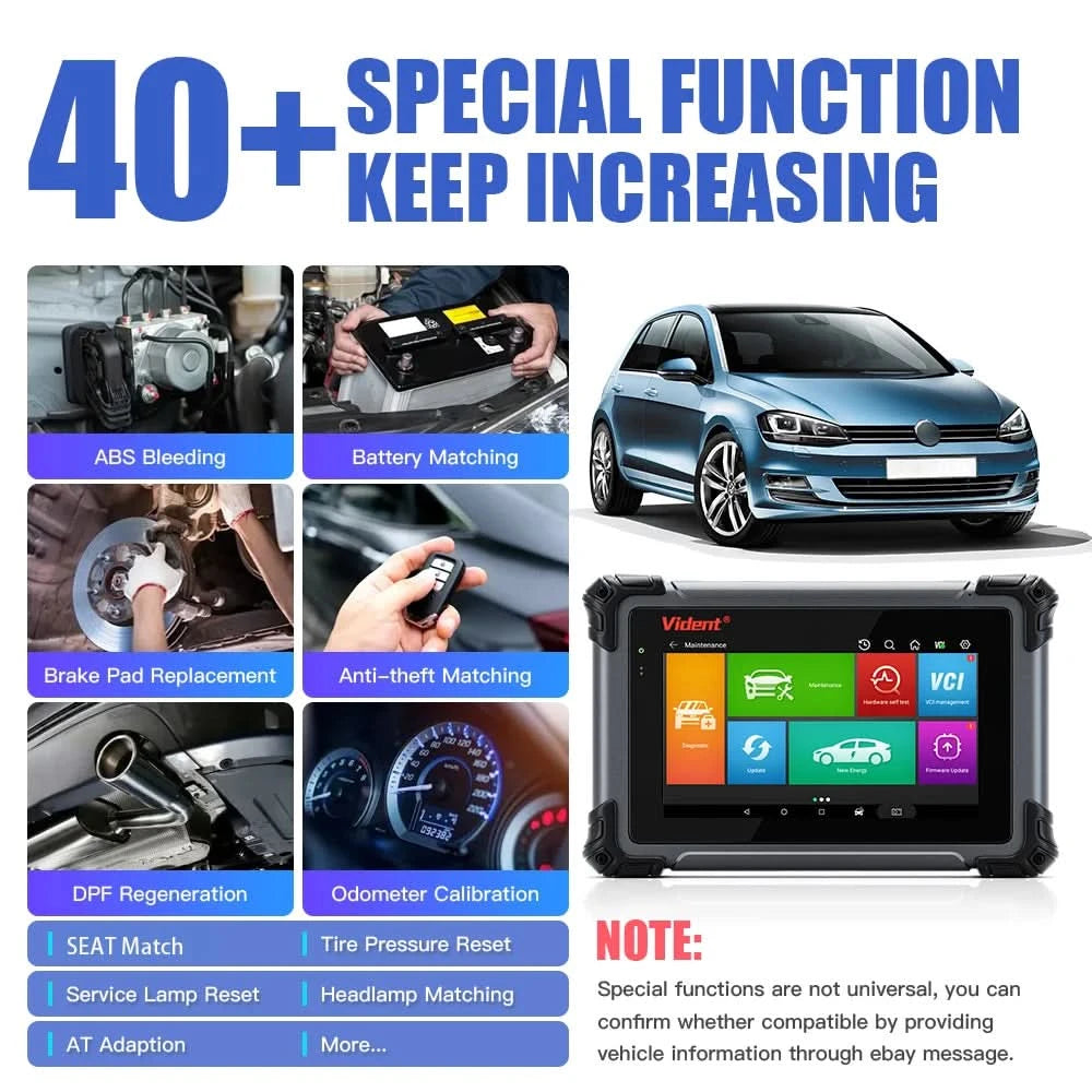 VIDENT iSmart800 Pro OBD2 Scanner, vollständiges System, Fahrzeugdiagnosetool, Schlüsselprogrammierung, bidirektionale Steuerung, über 40 Reset-Funktionen, CAN FD & DoIP