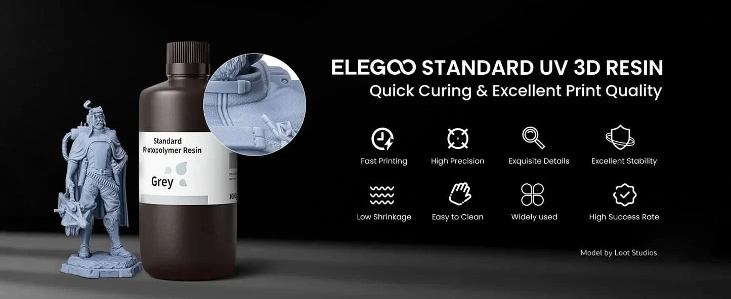 Elegoo 1KG/2KG/4KG UV-Harz 2.0 für 3D-Drucker SATURN 3 ULTRA 3D-Druckmaterial UV-Harz normal 1kg Flüssigkeitsflasche
