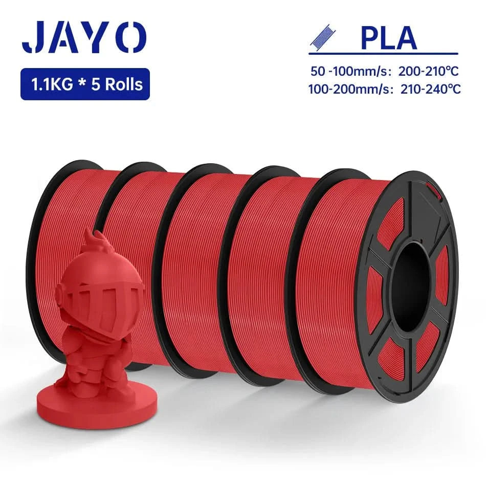 JAYO PLA Filament 1.75MM 5Rolls 3D Printer Filament PLA 100% No Bubble for FDM Coloful 3D Printing Material DIY Gift