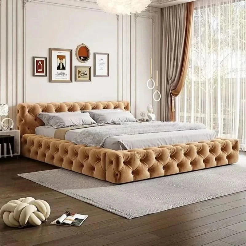 Queen Size Bed Frame European Designer Italian Girls Bed Frame Storage Wooden Cheap Muebles Para Dormitorio Nordic Furniture