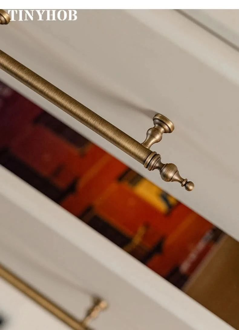 Tinyhob Solid Antique Bronze Pull Brass Cabinet Knobs T Bar Funiture Wardrobe Appliance Handle Long Pull Drawer Handle