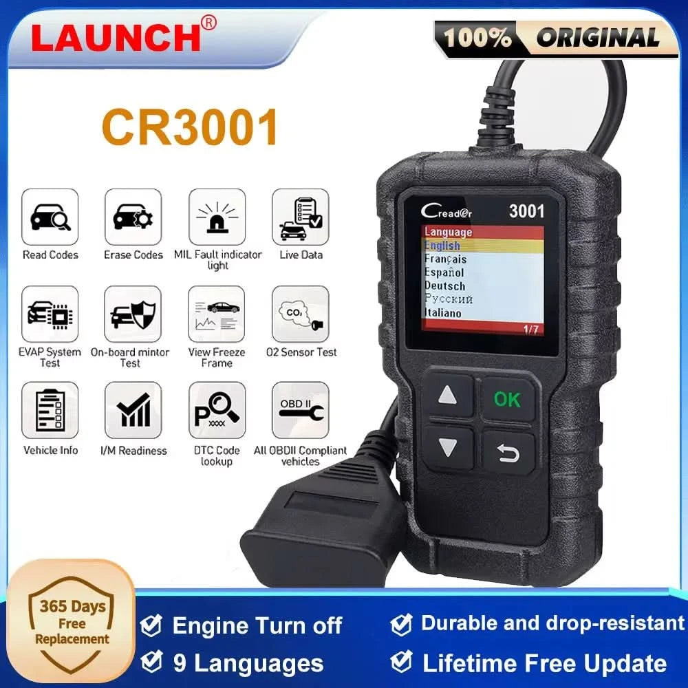 LAUNCH X431 CR3001 OBD2 Scanner Automotive Auto Full OBD2 Diagnosegerät Codeleser Scanner Kostenloses Update PK ELM 327