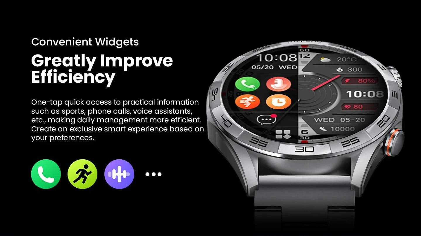 HAYLOU Solar 5 Smartwatch mit Sprachanrufen 1.58'' AMOLED Display 60Hz Smart Watch 24H Gesundheitsüberwachung Sport-Smartwatch für Herren