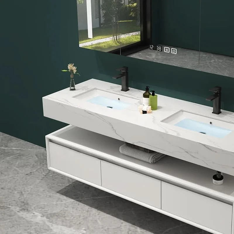 Pink Modern Large Storage Space With Side Cabinets Bathroom Cabinet With Drawers