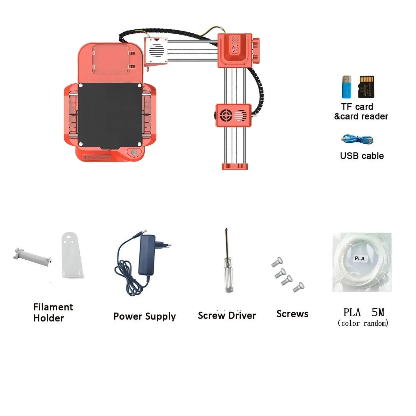 EasyThreed K7 3D Mini Drucker 100x100x100mm, unbeheiztes Druckbett, One-Key-Druck mit TF-Karte, PLA-Filament, einfacher kleiner Drucker