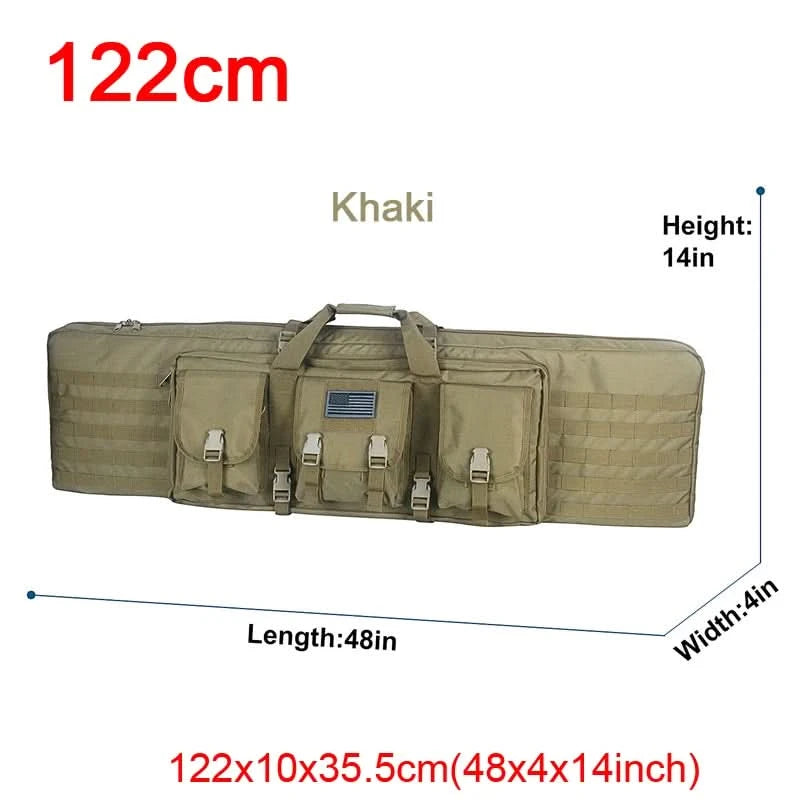 LQARMY 32 38 42 48 Zoll Taktische Doppelgewehrtasche Molle Gewehr-Tasche Scharfschützen Airsoft Gewehr-Tasche Rucksack Jagdwaffenholster