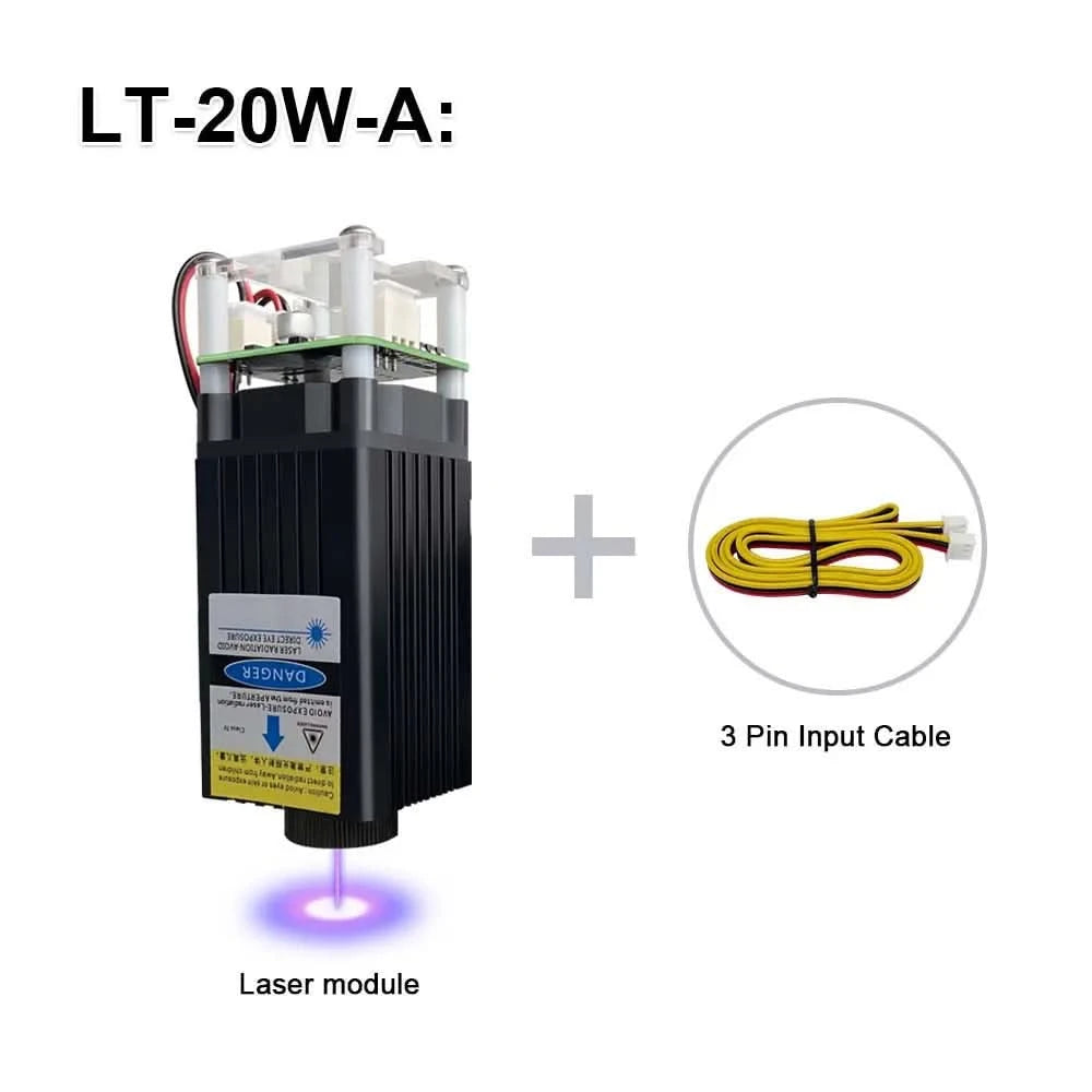 LASER TREE 20W Laser Module 450nm 40W TTL Blue Light Laser Engraver Head for Laser Engraving Cutting Machine Wood Working Tools