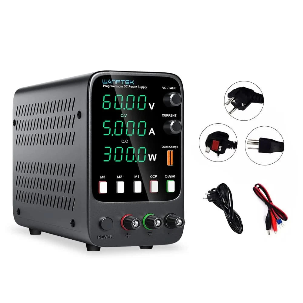 Wanptek Einstellbares Gleichstromnetzteil 30V 10A 60V 5A Labornetzgerät Stabilisiertes Netzteil Spannungsregler Schalter 220V