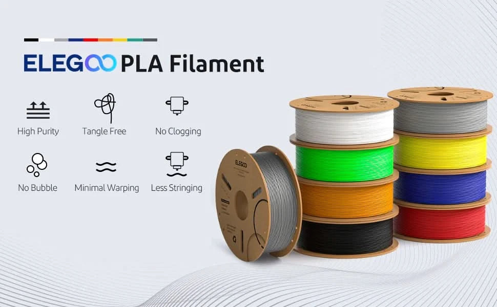 ELEGOO 1.75mm PLA Filament 1kg Plastic 3D PLA for 3D Printer Consumables Material for FDM 3D Printer NEPTUNE 3 PRO