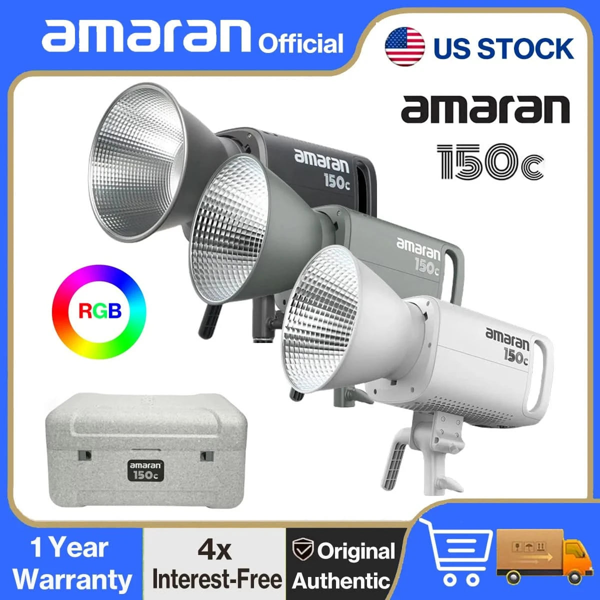 amaran 150c RGBWW LED-Videoleuchte Fotoleuchte 2500K-7500K für TikTok Live-Streaming Foto-Videoaufnahmen von Aputure