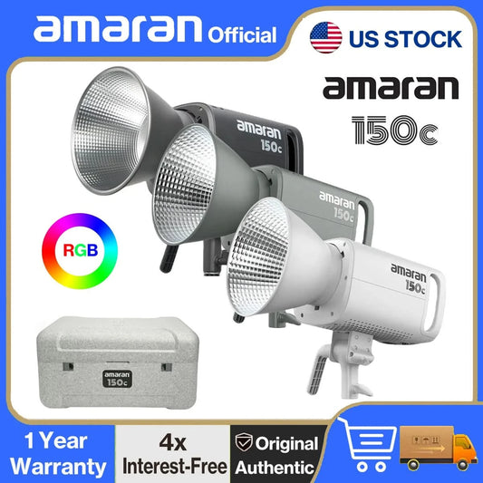 amaran 150c RGBWW LED Video light Photography lights 2500K-7500K for TikTok Live Streaming Photo Video Recording by Aputure