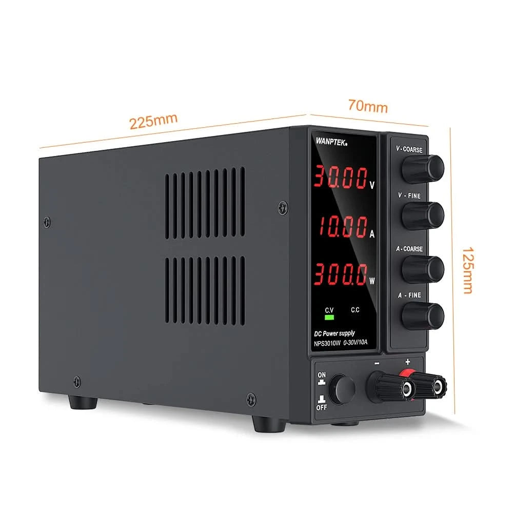 Wanptek Einstellbares Gleichstromnetzteil 30V 10A 60V 5A Labornetzgerät Stabilisiertes Netzteil Spannungsregler Schalter 220V