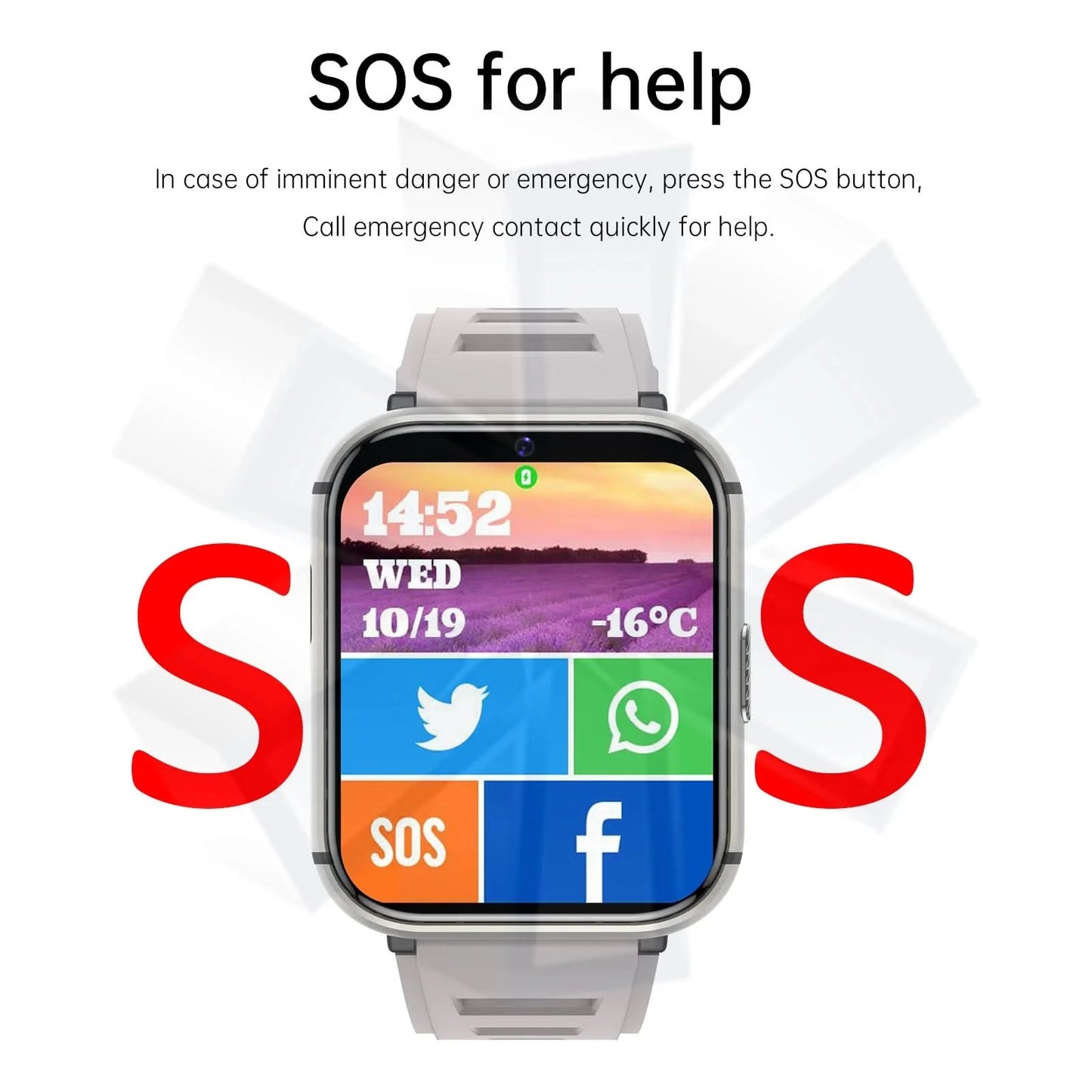 Q668 4G Smartwatch 2025 Uhren 1,99 Zoll Herren Geschenk mit SIM Wifi Android IOS Wasserdicht Outdoor GPS Smartwatch für Xiaomi