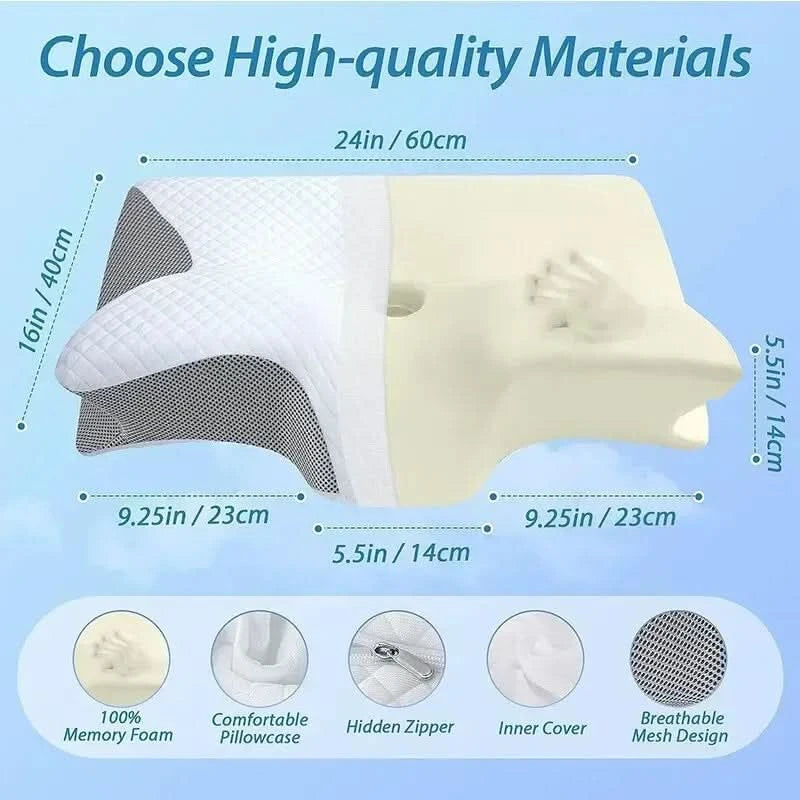 Neues 2-in-1 ergonomisches Memory-Foam-Kopfkissen