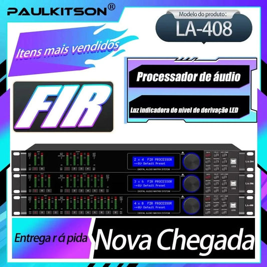 Paulkitson LA-408 Digital Professional Audio Processor Four In Eight Out 64 Bit DSP With Fir Speaker Stage Performance System