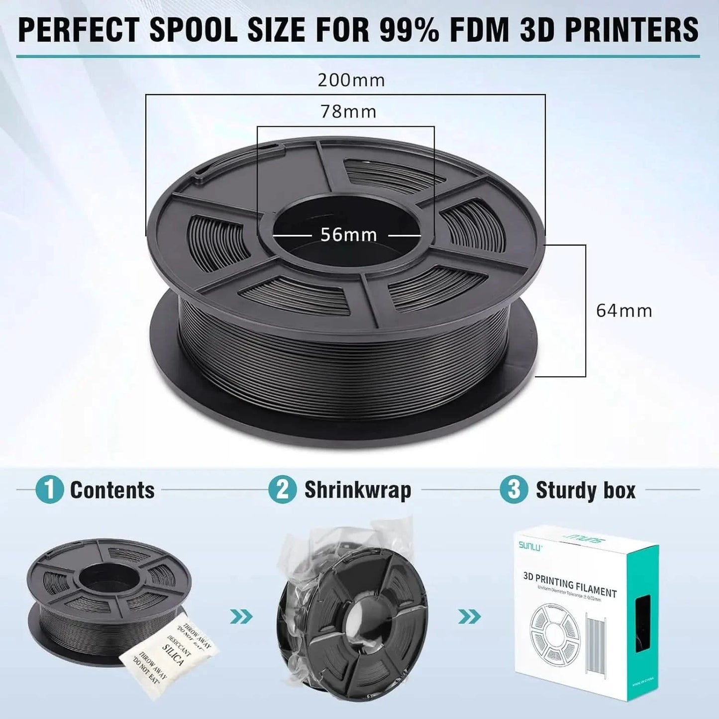 SUNLU 5KG 3D Filament High Speed PLA/PLA META/APLA/PLA MATTE 1.75mm 5Roll 1KG 3D Printer Filament for 3D Printer