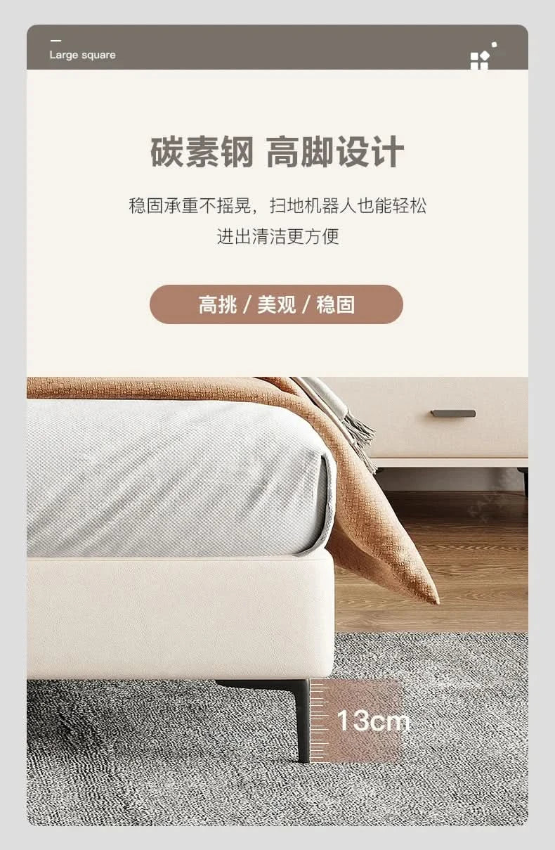 Hotel Modern Bed French Luxury High Quality Leather Fashionable Beds Confortable Solid Wood Bed Letti A Castello Home Furniture
