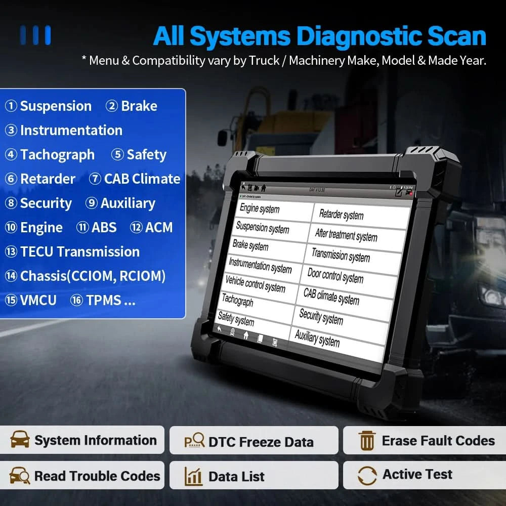 ANCEL X7HD Schwerlast-LKW-Scanner Volles Systemdiagnosetool Bidirektionales Diesel-Scan-Tool mit über 40 Reset- und DPF-ECU-Codierungsfunktionen