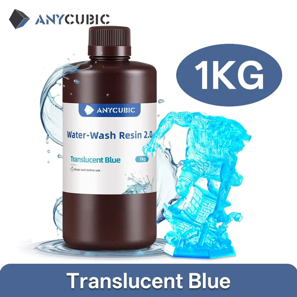 ANYCUBIC Wasserwaschbares Harz Geruchsarm Niedrige Viskosität 405nm UV-Harz für LCD-3D-Druck Hochpräzisions-3D-Druckerharz