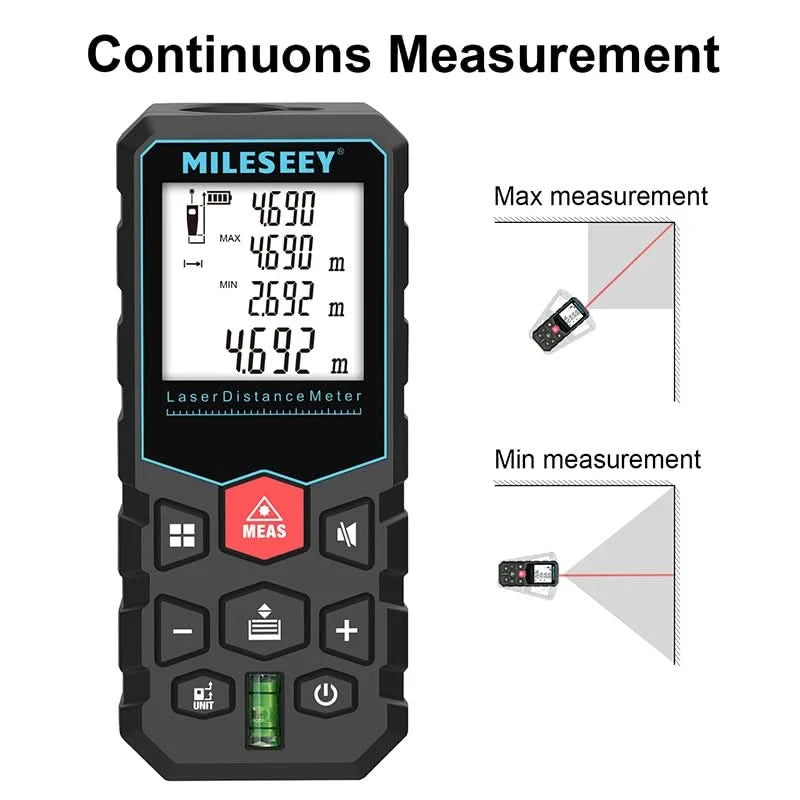 MILESEEY Laser-Entfernungsmesser X5 40M 60M 80M 100M Hochpräzises Laser-Maßband, Elektronischer Multifunktions-Messschieber