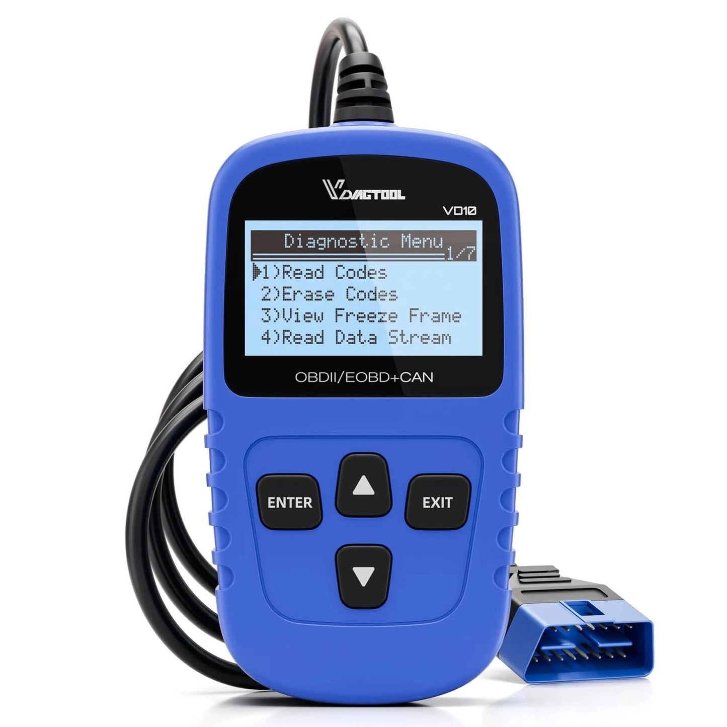 VDIAGTOOL VD10 OBD2 Diagnosegerät KFZ-Scanner mit I/M-Bereitschaftscodes, Motorprüffunktion, lebenslange kostenlose Updates