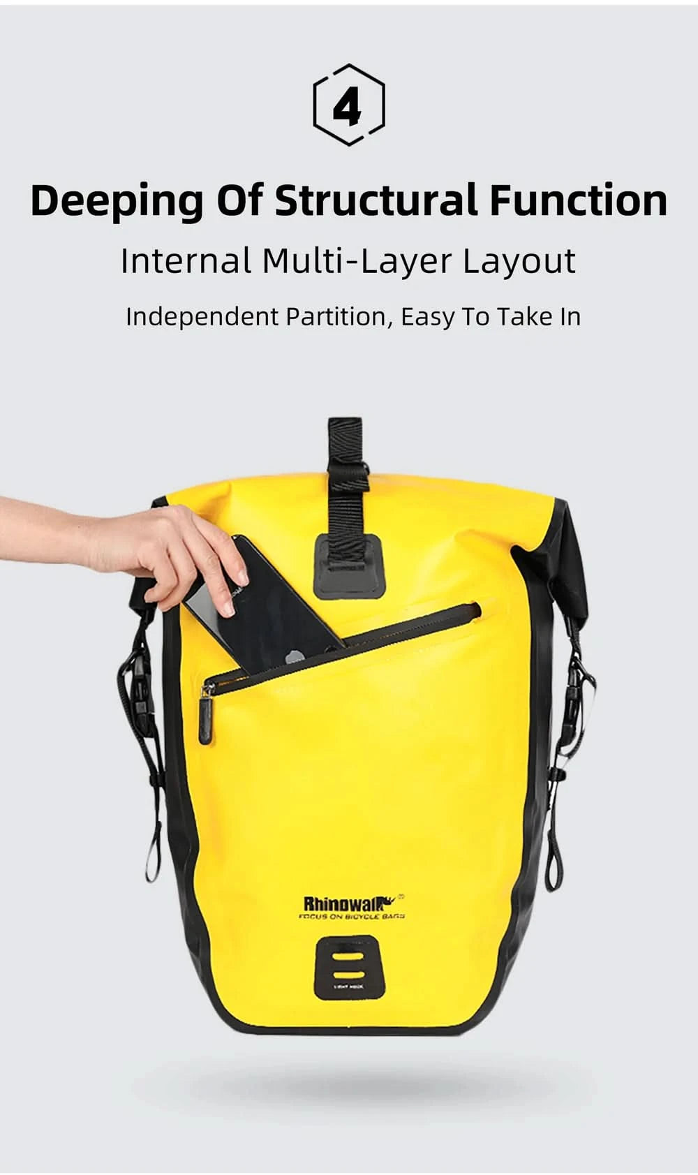 Rhinowalk Wasserdichte Fahrradtasche 20L/27L Reise Radtasche Korb Fahrrad Gepäckträger Hinten Sattel Tasche Fahrradtaschen & Packtaschen