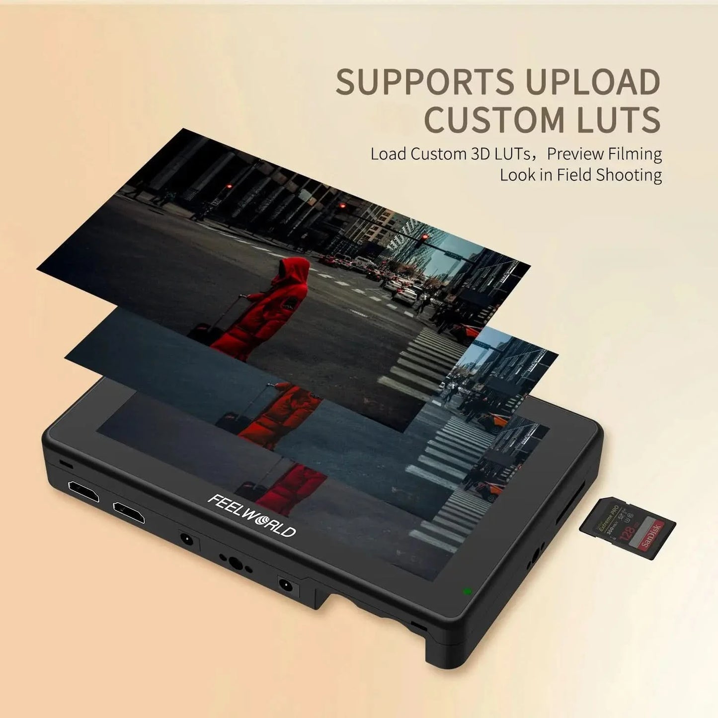 FEELWORLD LUT7 7 Zoll 2200nits Touchscreen Kameramonitor mit 3D LUT HDMI Ein- und Ausgang, Waveform, Vektorskop, Histogramm
