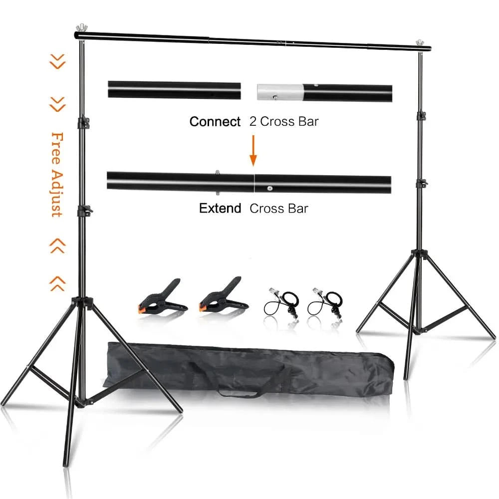 SH Fotohintergrund-Stativ-Hintergrundsystem-Set mit Tragetasche für Musselin-Fotostudio