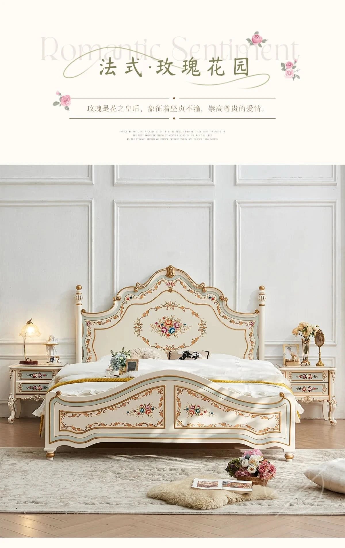 Modern Frame Bed Double King Size Bedroom Beauty European Sleeping Bed Platform Girls Letto Matrimoniale Lounge Suite Furniture