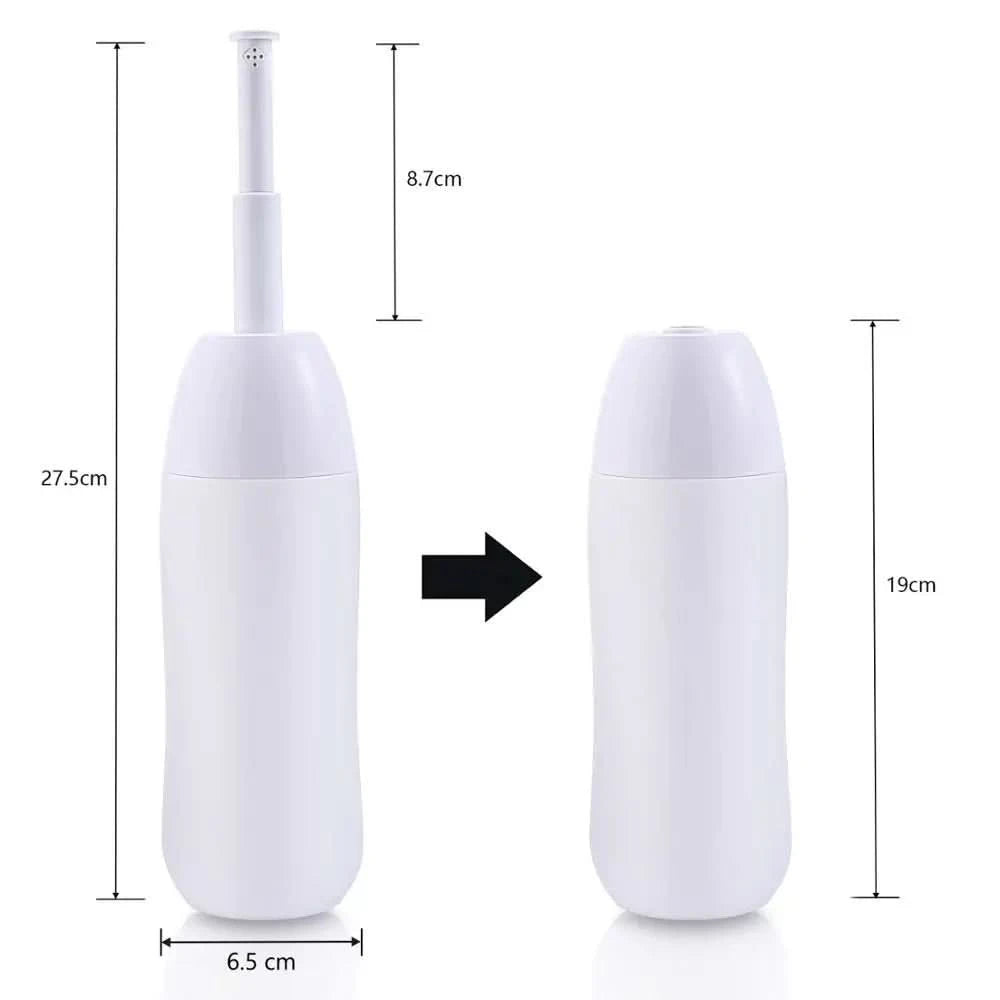 Tragbares Bidet – Reise-Handbidetflasche mit einziehbarer Sprühdüse zur Hygiene-Reinigung, Körperpflege, 400 ml, mit Tasche