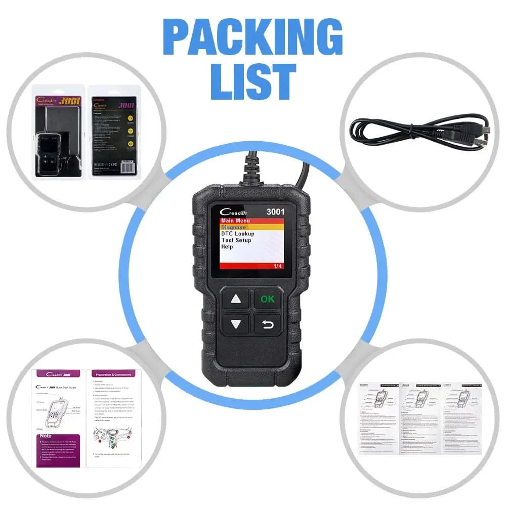 LAUNCH X431 CR3001 OBD2 Scanner Automotive Auto Full OBD2 Diagnosegerät Codeleser Scanner Kostenloses Update PK ELM 327