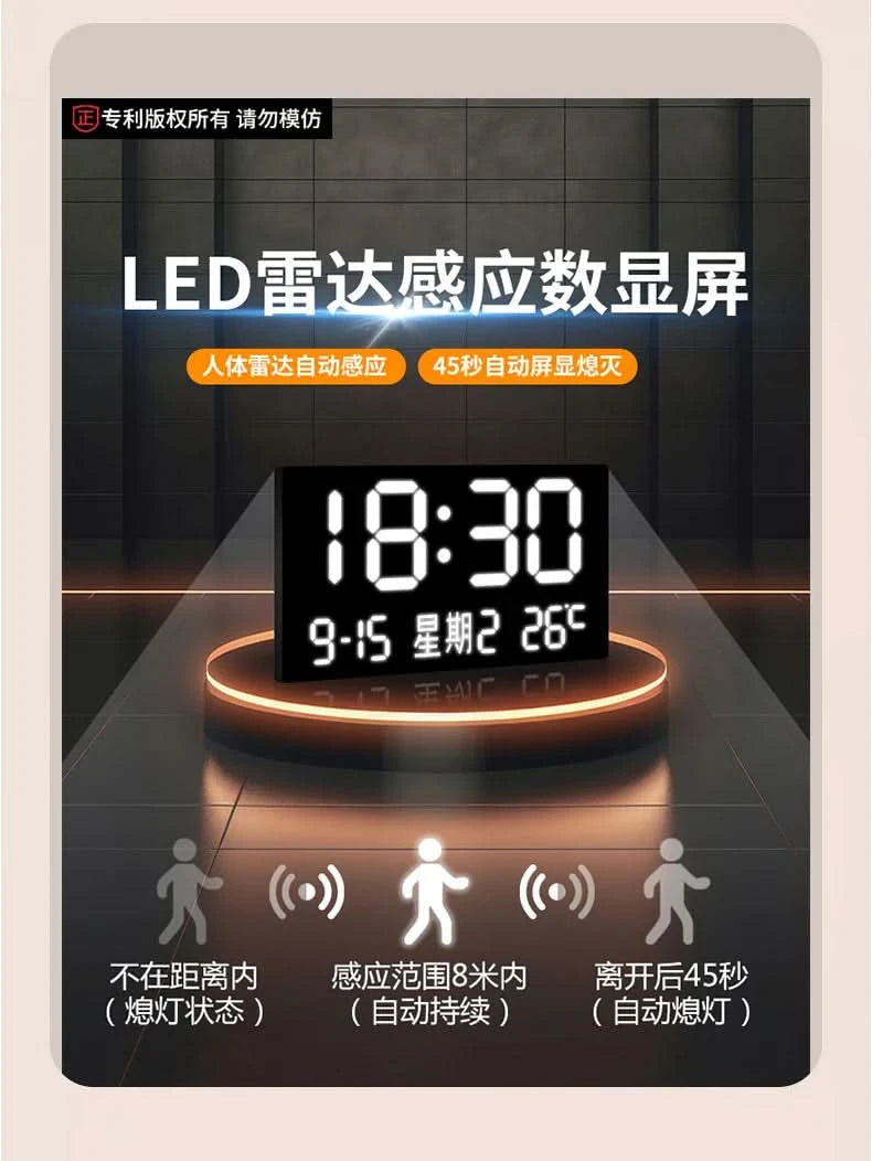 Modern Urban Night Scene Bedroom Bed Head Hanging Art Electronic Clock Landscape Architecture Living Room Sofa Background Wall D