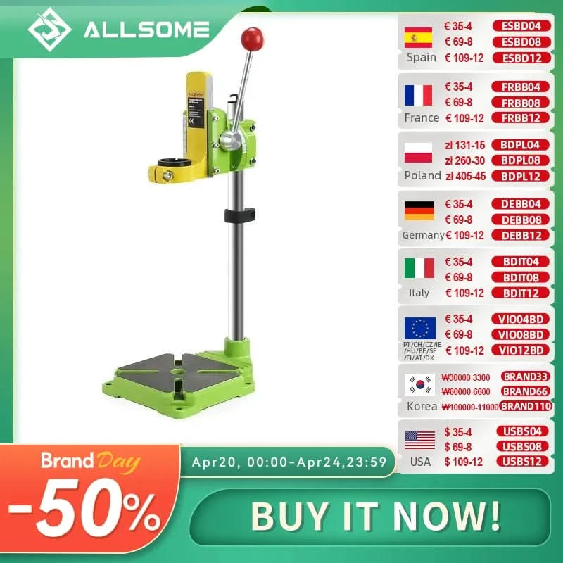 ALLSOME Drill Press Stand Mini Electric Drill Bracket