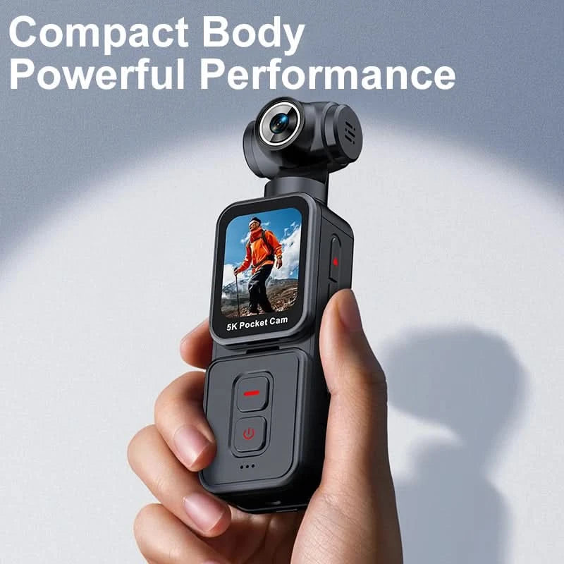 K28 5K Ultra Clear Handheld Action-Kamera 1,69 Zoll Gesichtserkennung Automatische 270°-drehbare Linse Verfolgungsaufnahmen Sport-Daumenkamera