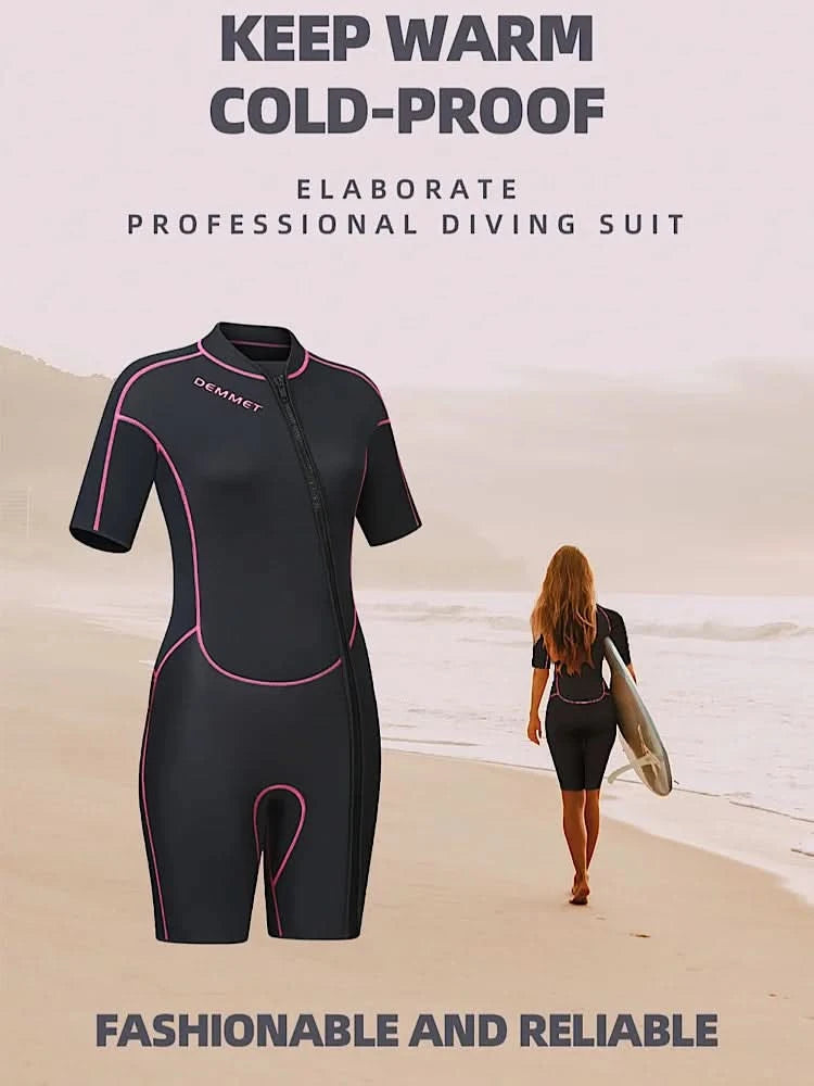 Taucher-Neoprenanzug 1,5-3 mm, einteilig, Neopren, Herren und Damen, Ganzkörper-Neoprenanzug, Sonnenschutz, warm, Badeanzug, Schwimmen, Surfen, Schnorcheln