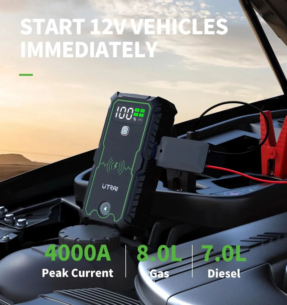UTRAI Jump Starter 2000A/2500A/4000A/6000A Power Bank Portable Charger Car Booster 12V Auto Starting Device Emergency Car Batter