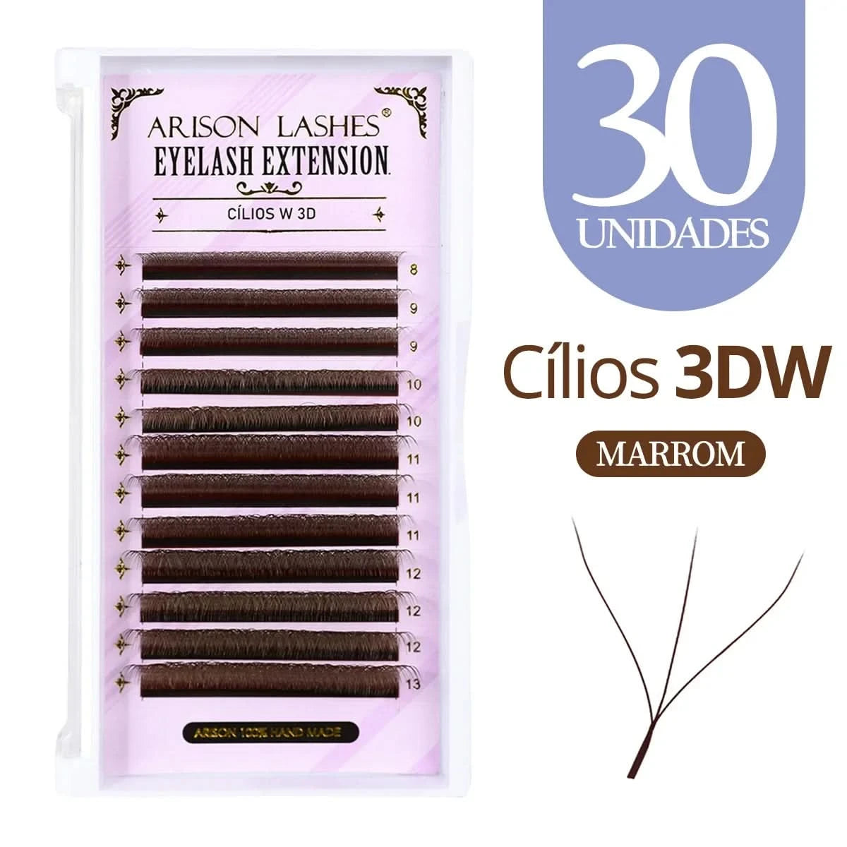 [Brazil Warehouse]ARISON Wholesale 10/30/50pcs YY/W-shape Lashes Premade Volume Eyelashes Extension 3D/4D/5D/6D/8D Lash