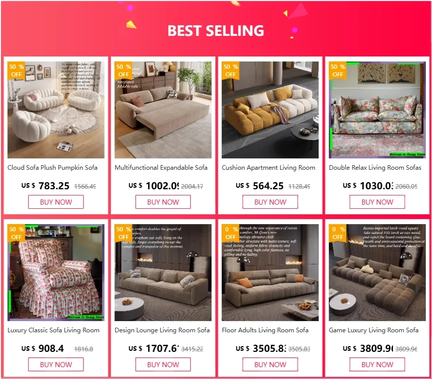 Floor Adults Living Room Sofa Lazy Design Luxury Double Living Room Sofa Lounge Elegant Woonkamer Banken Furniture Accessories