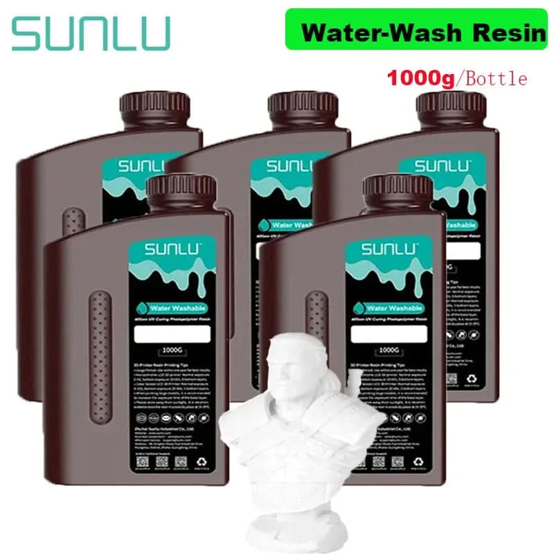 SUNLU 5KG ABS-Like/ Standard / Water-Wash/ 14K High Precision Resin 405nm Rapid UV-Curing Photopolymer Resin 1KG/Bottle