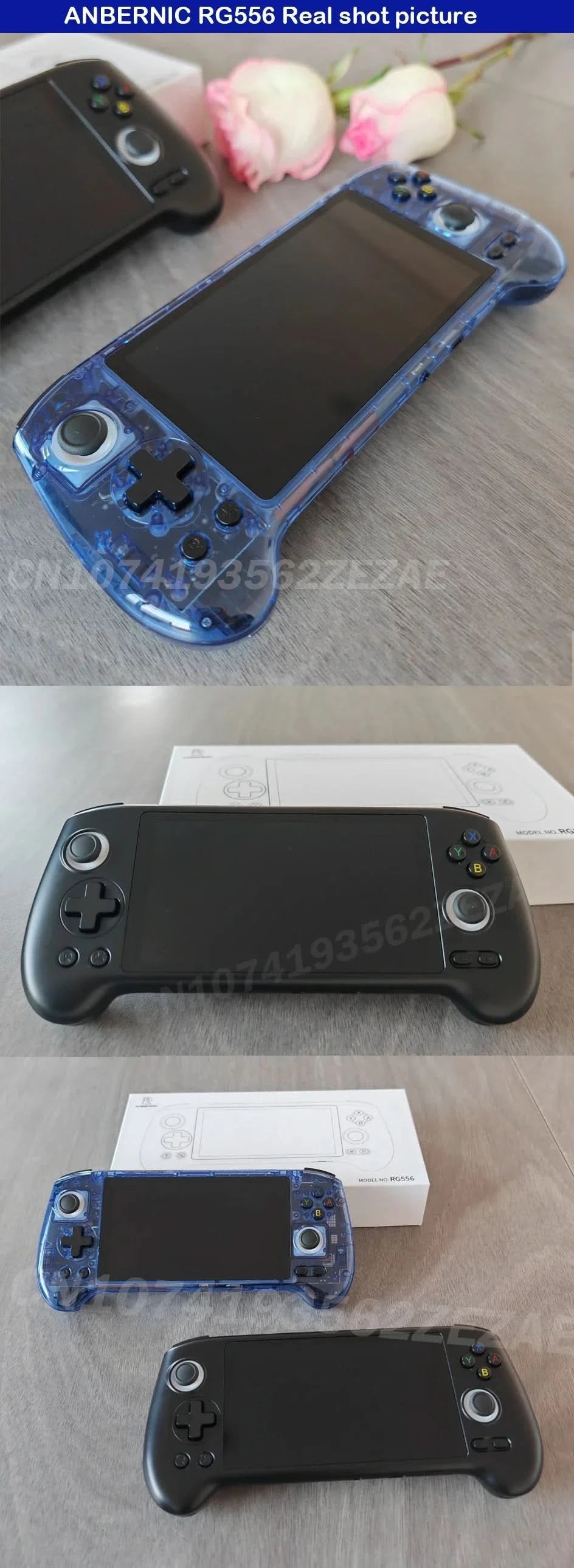 ANBERNIC RG556 Handheld-Spielekonsole 5,48 Zoll AMOLED-Bildschirm 1080*1920 Android 13 RAM8G+128G PS2-Spiel 5G WIFI 512G 80000Spiele