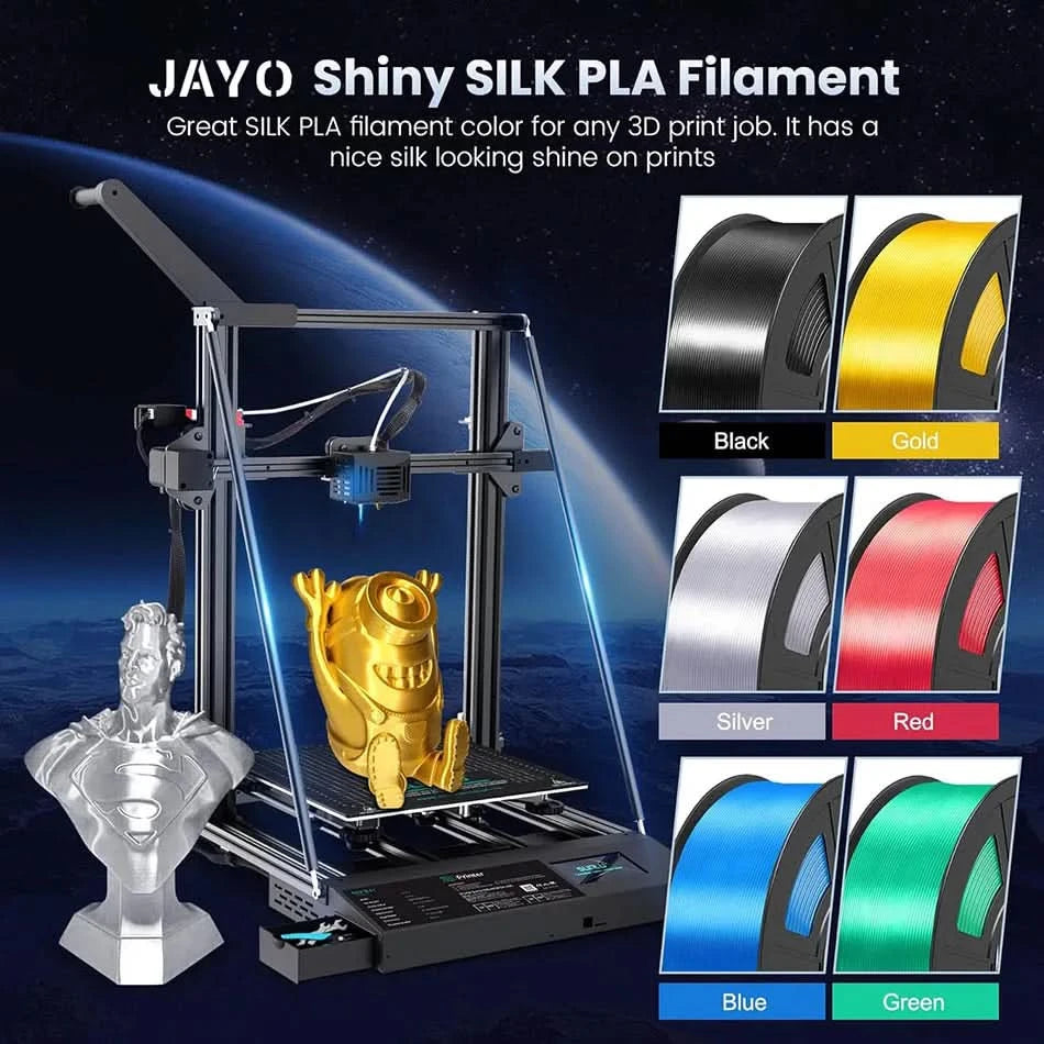 JAYO 3D Filament 1.75mm PLA / PLA Plus / PLA Meta/ Silk PLA+/PLA Matte 3D Prnter Filament 1.1KG For FDM Multicolor Set 10Rolls