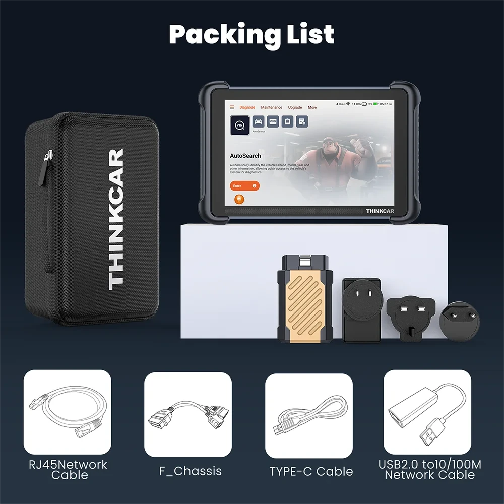 Globale Version THINKCAR THINKSCAN 689BT OBD2 Diagnosegerät DOIP CANFD Bidirektionale ECU-Codierung 35 Rücksetzungen Lebenslange kostenlose Updates