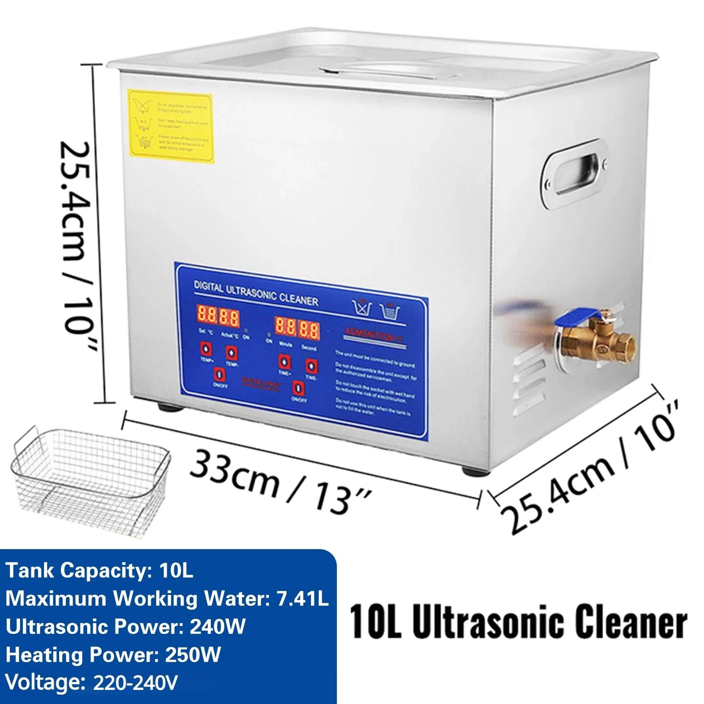 2/3/6/10L/30L Digitaler Ultraschallreiniger mit Heizfunktion 220V 40KHZ Edelstahl Ultraschallreinigungsgerät Haushaltsgerät