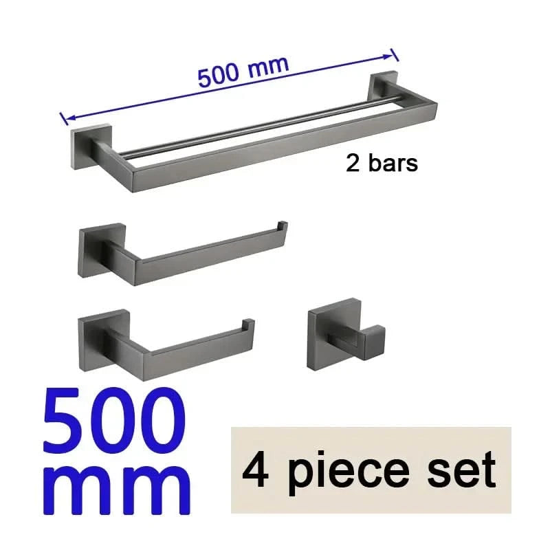 Gunmetal Stainless Steel Bathroom Accessorie Hardware Towel Rack,Toilet Paper Holder, Robe Hook, Towel Bar