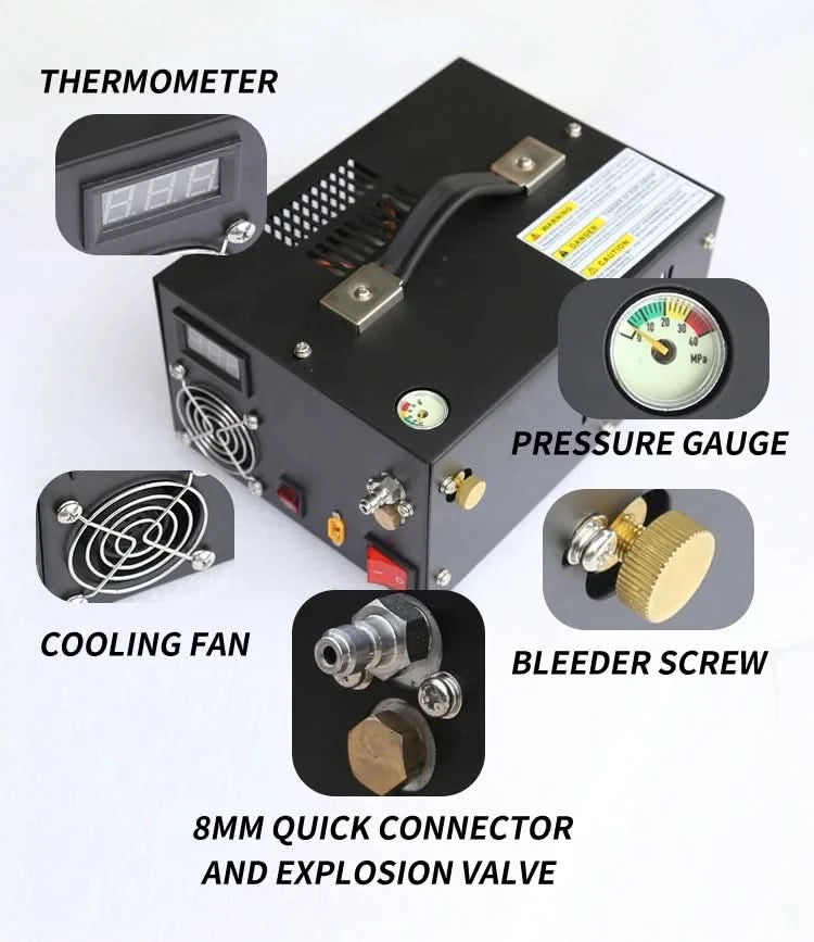 220V 12V PCP Luftkompressor 300Bar 4500psi Druckluftgewehr Tauchen Hochdruckpumpe 30MPA PCP Schießpumpe Inflator