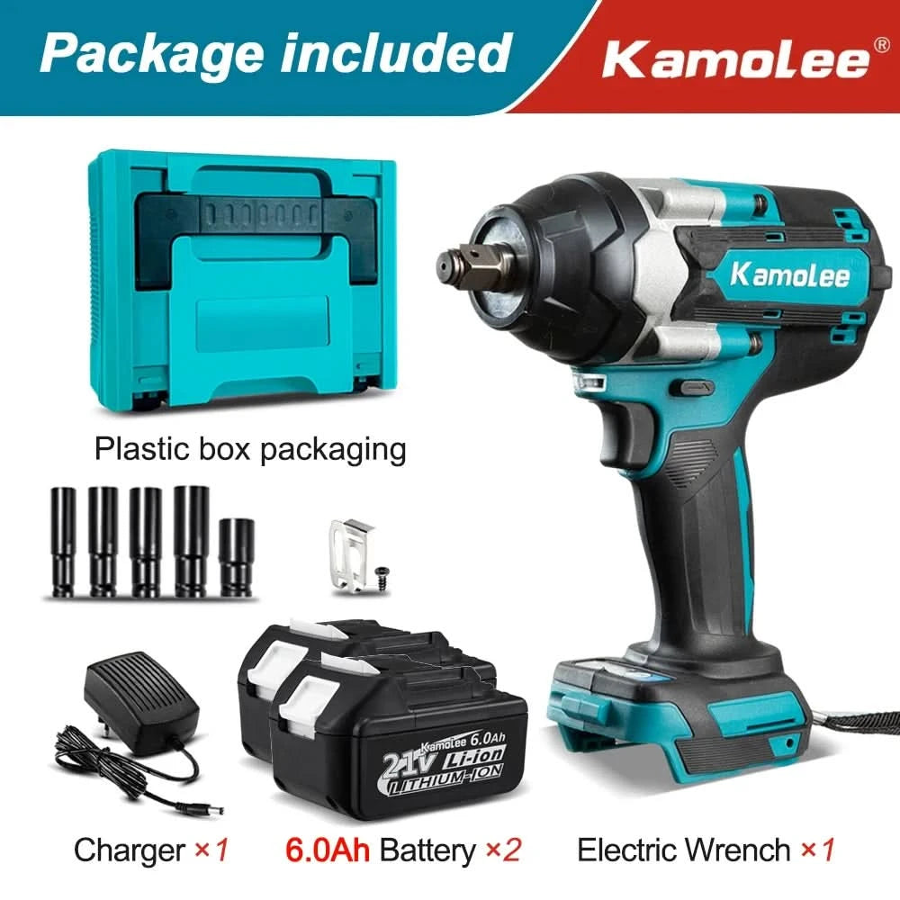 【1800N.m】Kamolee DTW700 Electric Impact Wrench 1800 N.m High Torque 1/2 Inch Automobile maintenance