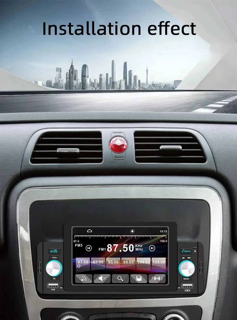 ESSGOO Autoradio 1 Din 5" Touchscreen MP5 Multimedia Bildschirmspiegelung Navigation und Rückfahrkamera