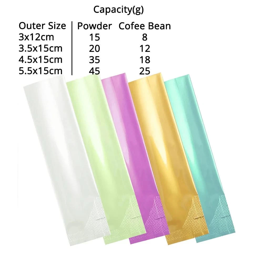 Aluminum Foil Mylar Bag, Small Heat Seal, Individual Coffee Powder Sampling Packaging, Vacuum Pouch, 200 Pcs