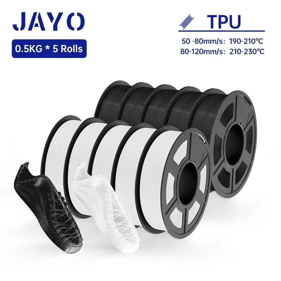JAYO PLA / ABS / PETG / Silk / ASA / TPU / PLA+ Filament 10 Rollen 3D-Drucker-Filament 1.75MM 0.65/1/1.1KG sauber gewickeltes 3D-Filament